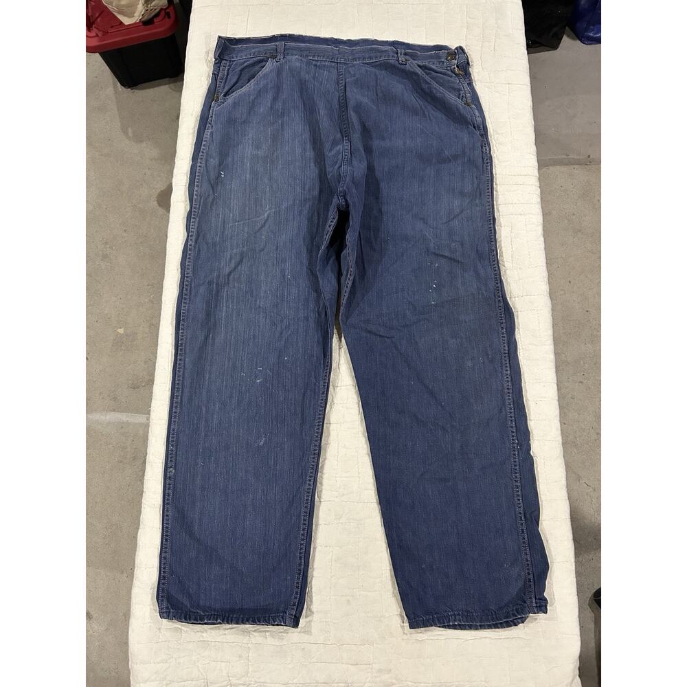 Vintage JC Penney Ranch Craft Side Zip Denim Carpenter Pants Vat Dyed Size 40x29